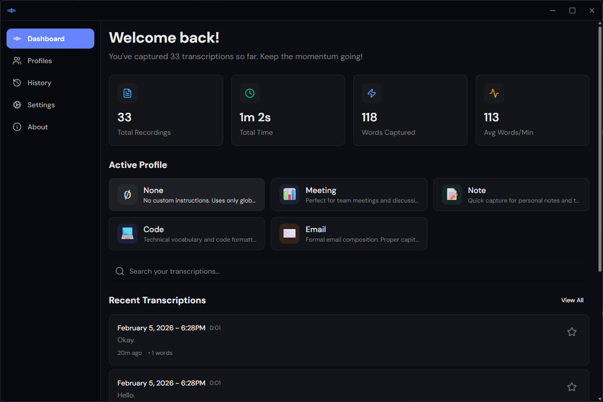 LeadrScribe app interface